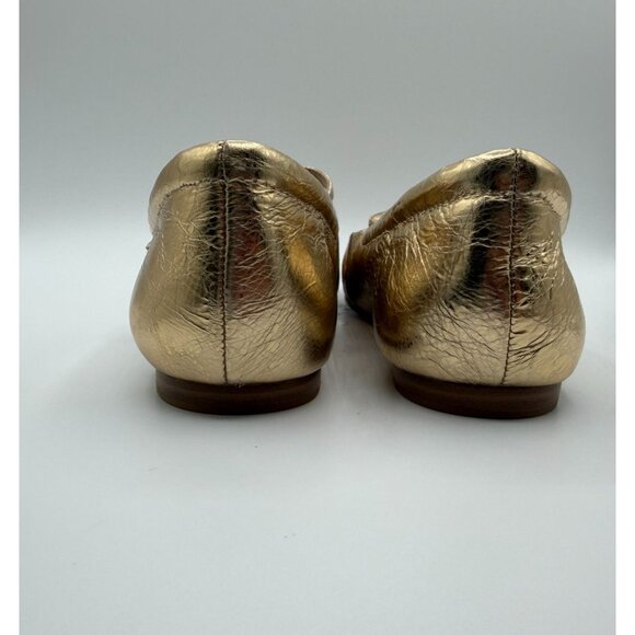 Dolce Vita Reyes Distressed Women Size 6 Gold Leather Mary Jane Ballet Flats - Picture 9 of 14